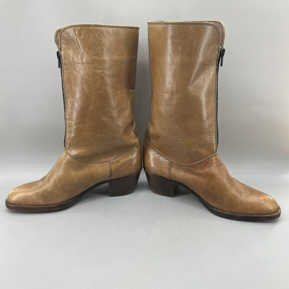 Eurosuole Western Front Zip Up Boots Men Size 9 US, 42 EU Brown Leather Cushion - Picture 5 of 11